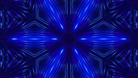 el caleidoscopio de neón de bucle azul de vj. animación sin costuras.