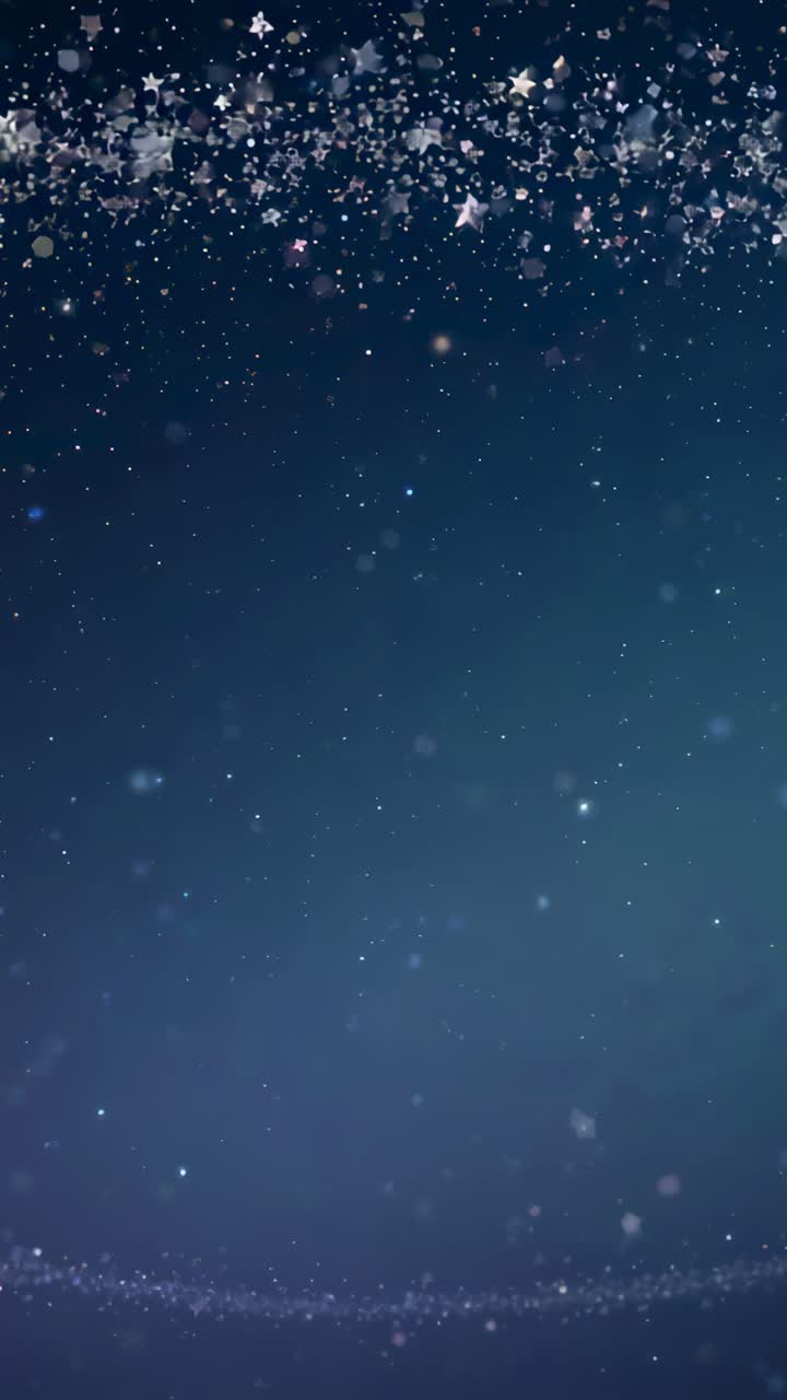 Vertical video: Moving dust forming silver star ribbon top-third, lower ...