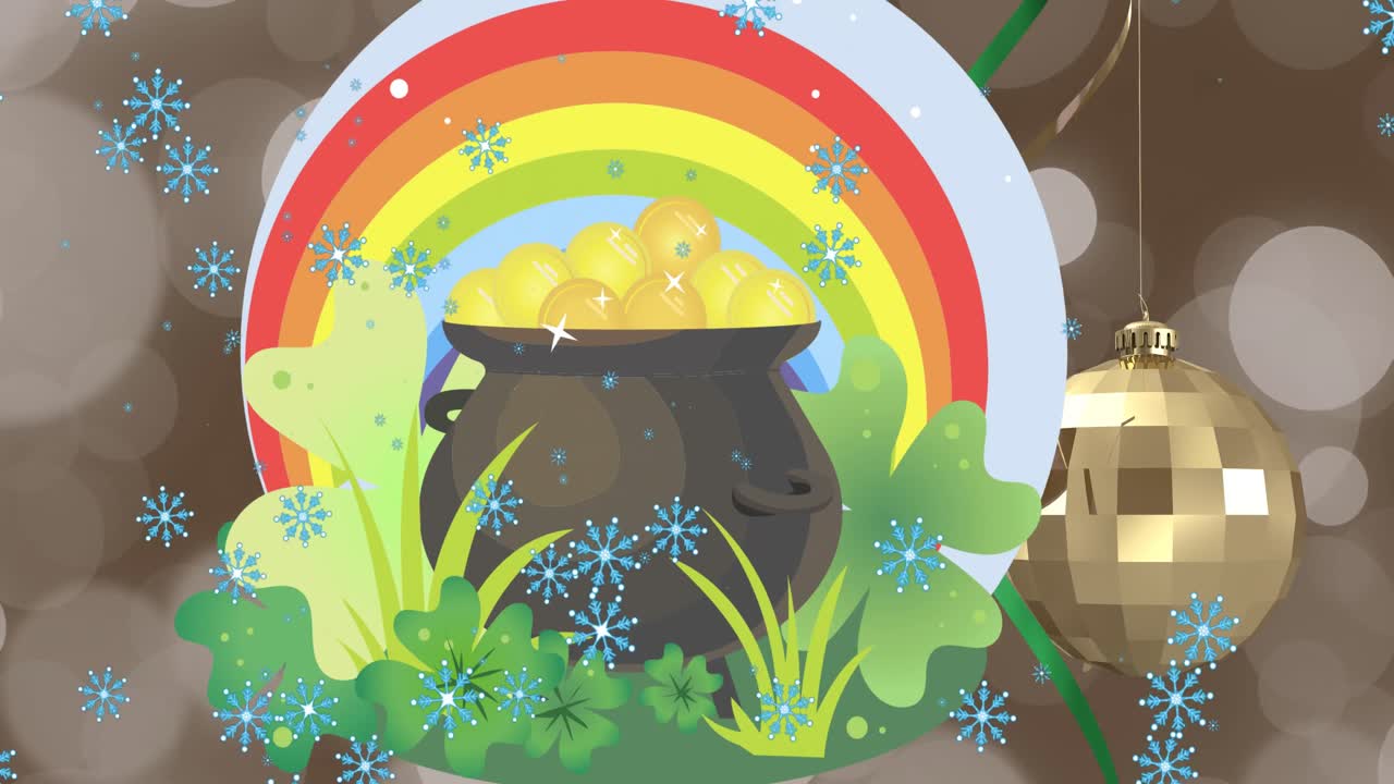 눈이 떨어지는 금과 불의 항아리의 애니메이션