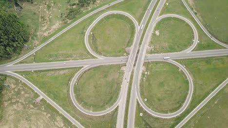 drone view of circular highway