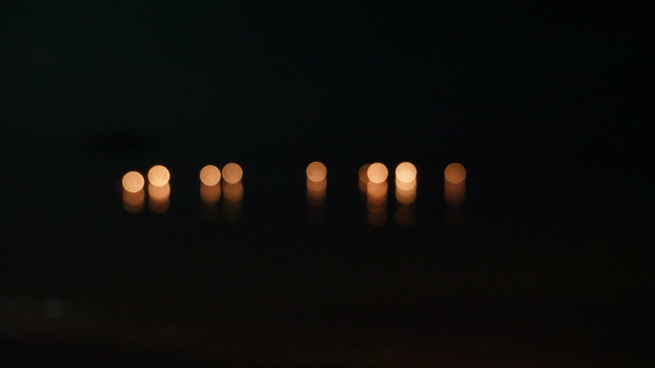 Night Lights Reflected on Water