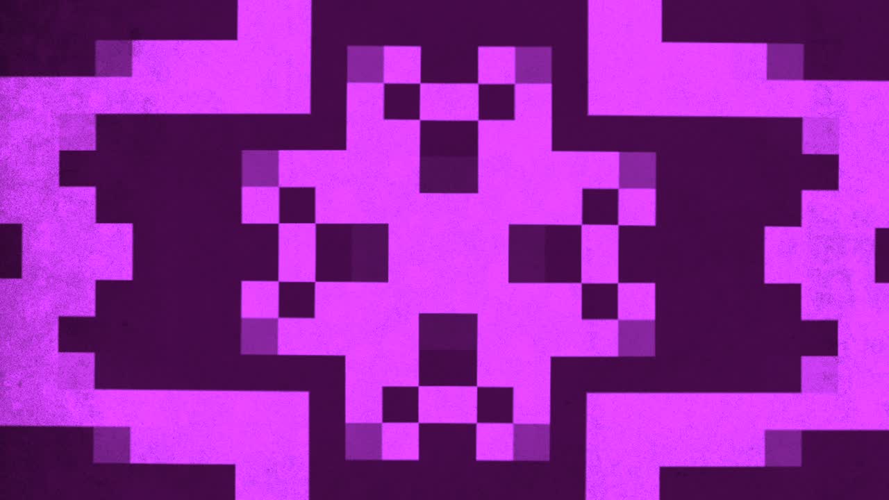 Pixelated purple cross abstract design