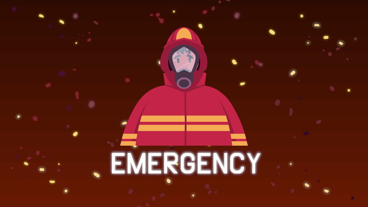 소방관 응급 서비스 노동자 애니메이션