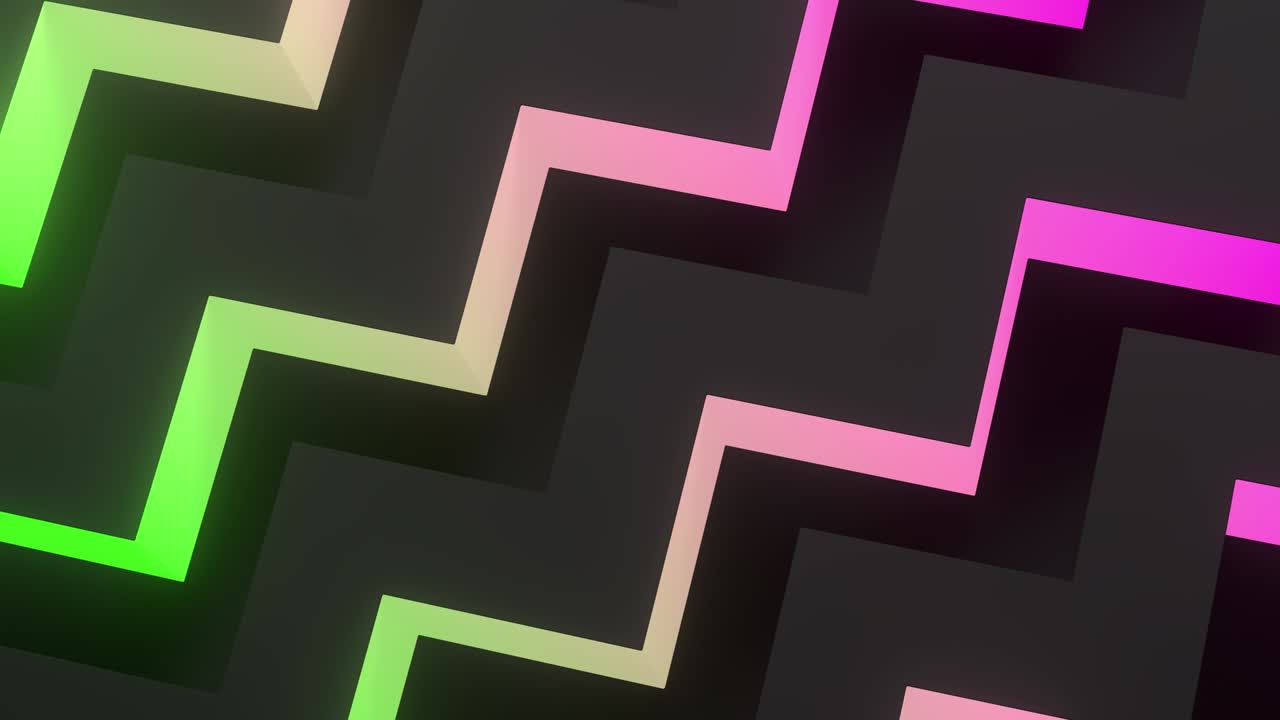 composición moderna abstracta con colorido gradiente verde, rosa, vívido púrpura formas geométricas en fondo negro. diseño minimalista para la web, marca, publicidad. animación 3d de bucle sin costuras. 4k