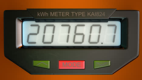 electricity measuring device. typical residential digital electric meter with a transparent plastic case showing household consumption in kilowatt hours. electric power usage.