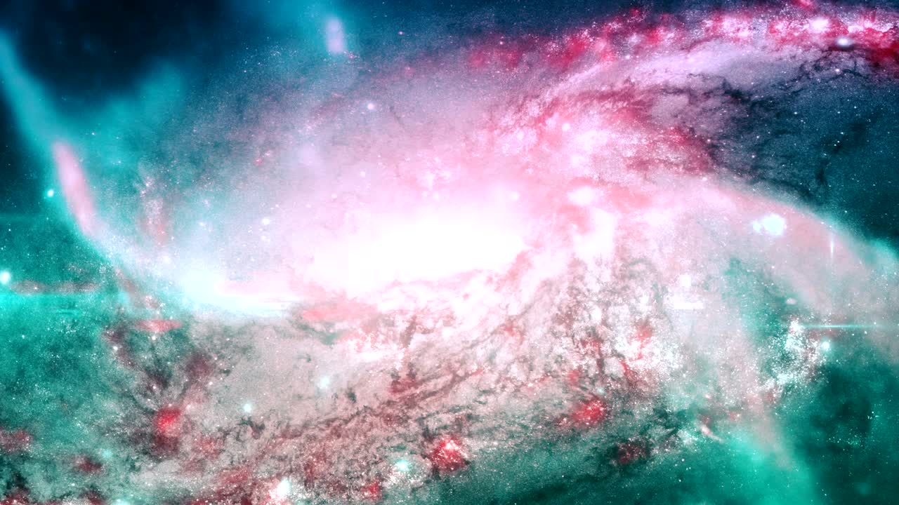 una colorida galaxia espiral.