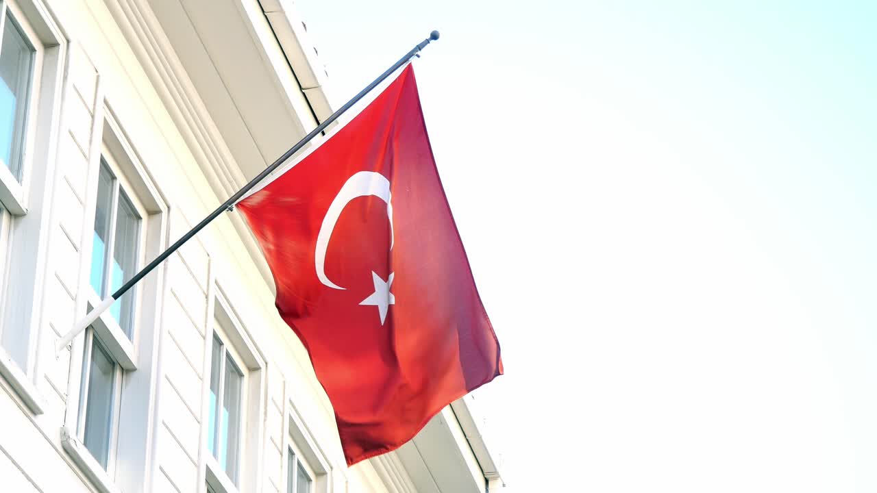 Turkish Flag Flying on a Building