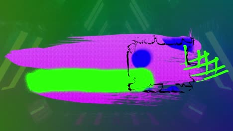 animación de formas abstractas coloridas en fondo verde