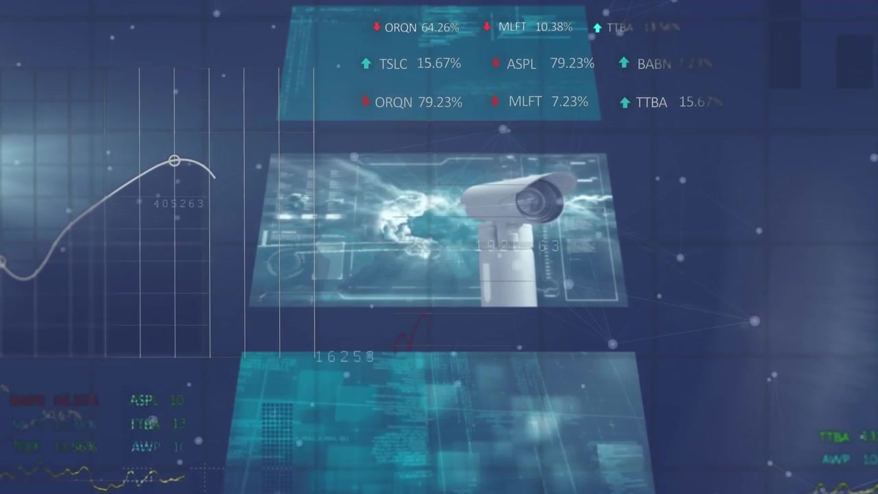 Animation of statistics and data processing over screens