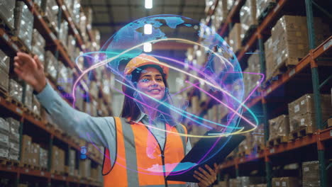 global logistics technology and digital transformation in a warehouse