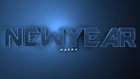 Dark-monochrome-Happy-New-Year-text-on-blue-gradient