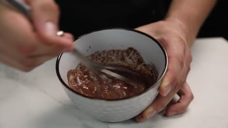 mixing chocolate ingredients