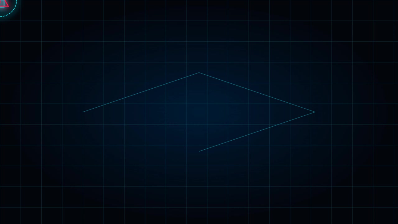 Abstract Geometric Line Drawing on Digital Grid Background