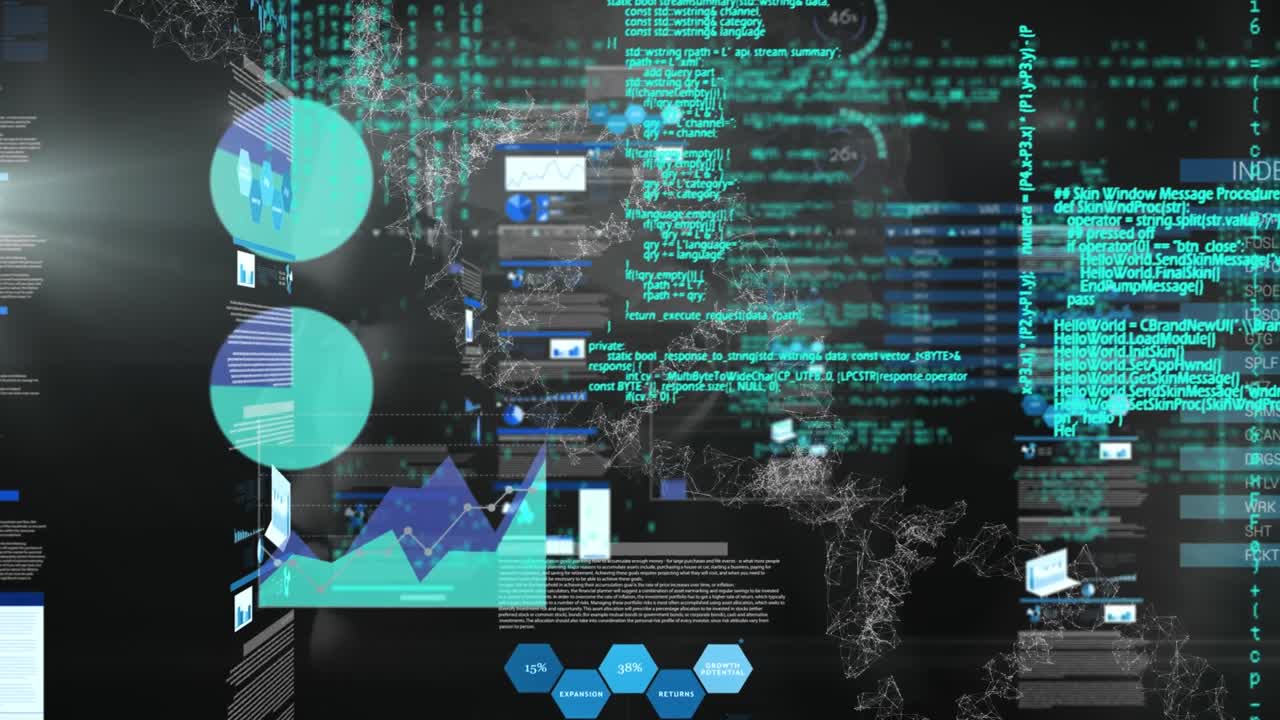 Animation of statistics and data processing