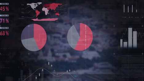 animation of data processing over landscape