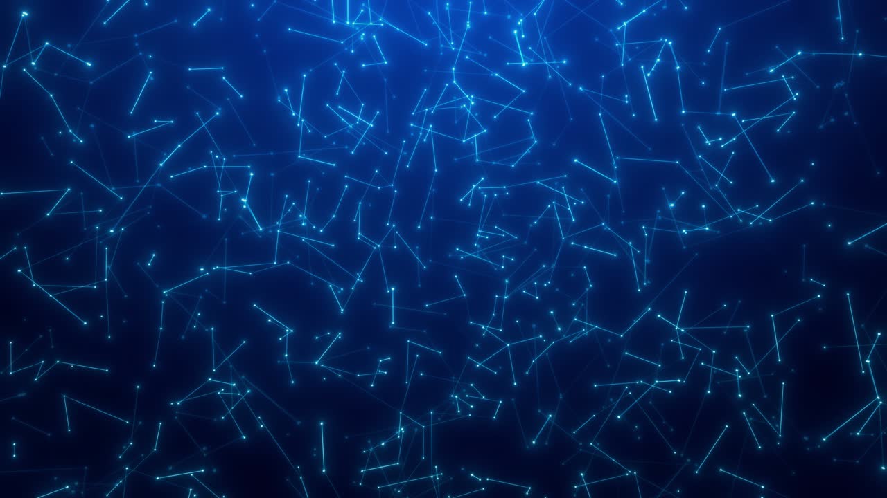 Abstract Animated Blue Plexus Network Background with Geometric Lines