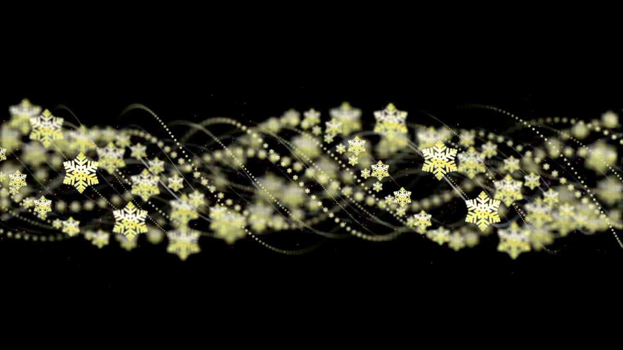 스노우플레이크, 스노우 앤 파이버 애니메이션, 크리스마스 콘셉트 배경, 렌더링, 루프