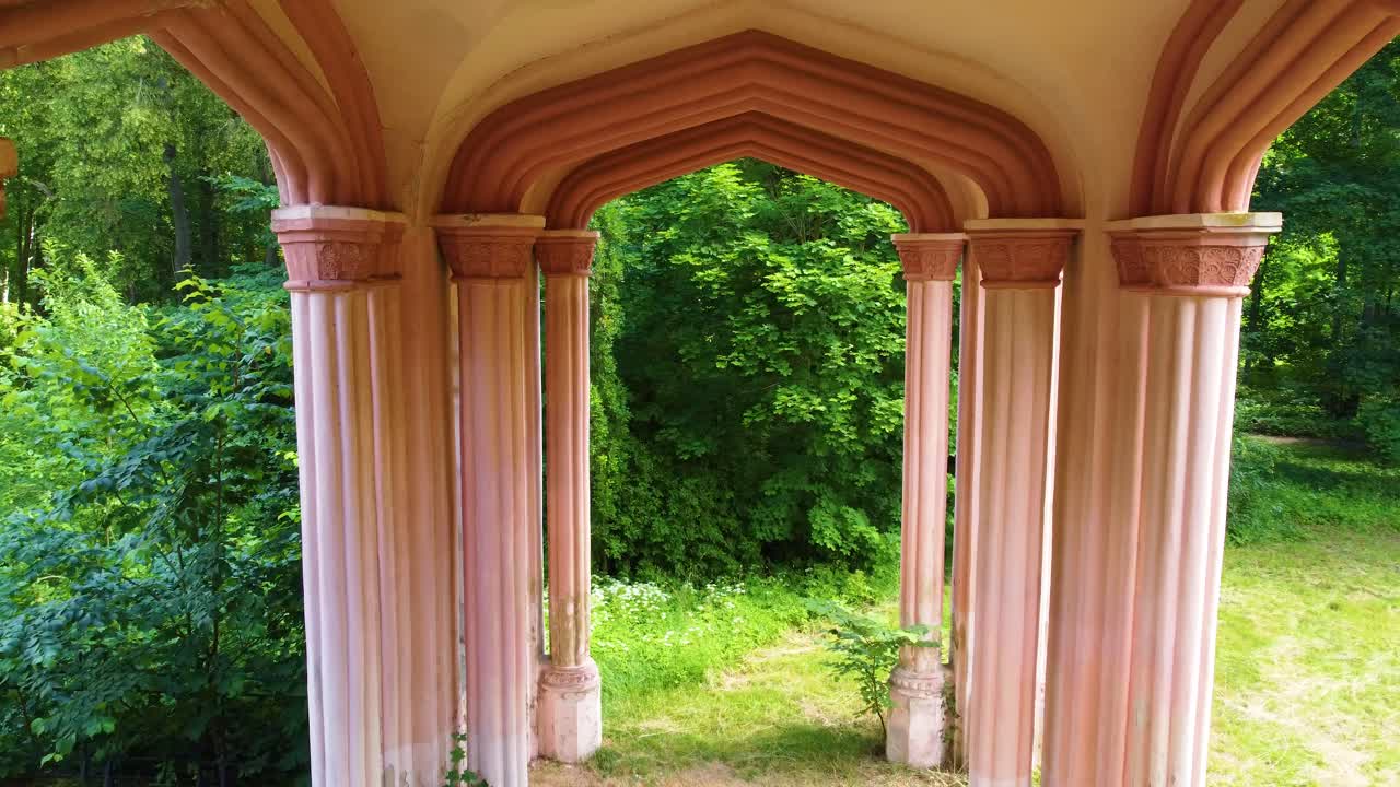 Historical Ruins Of Pac Palace In Miodowa Street, Masovian, Voivodeship, Warsaw Poland. Aerial Dolly Shot