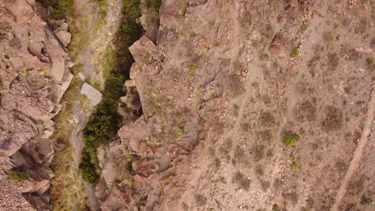 Aerial view of Tenerife's dramatic dry canyon landscape