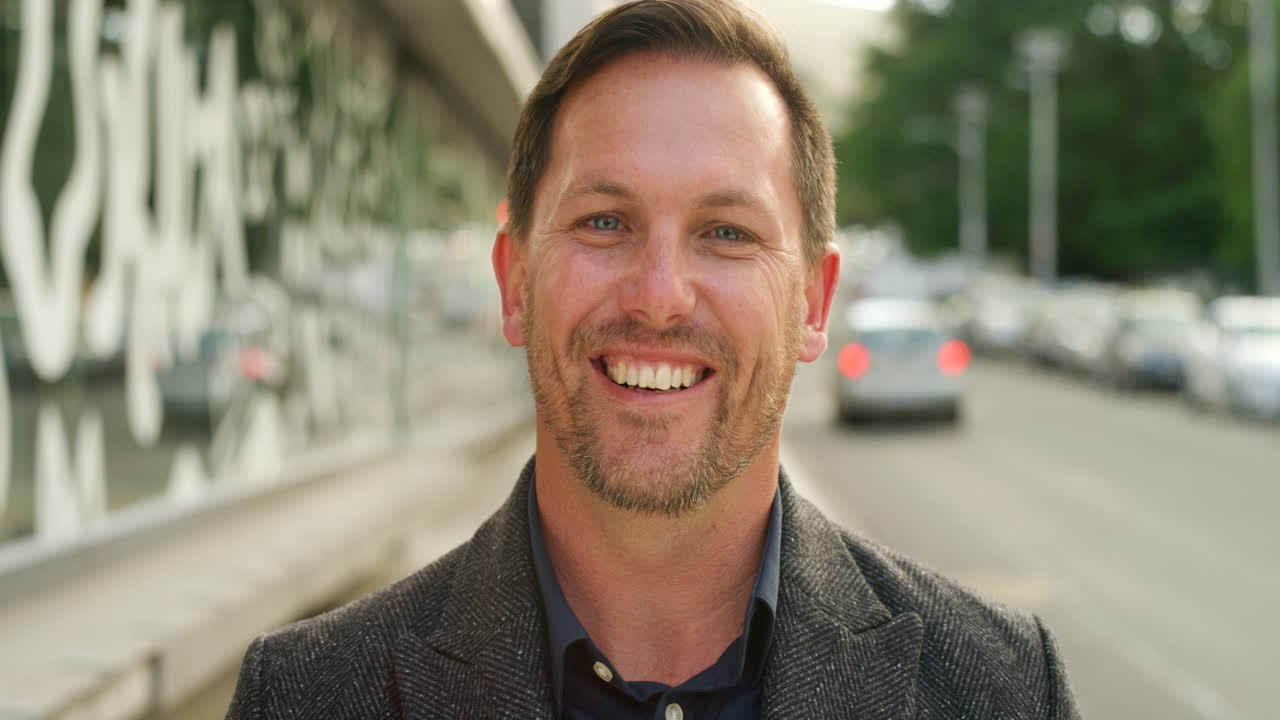 Smiling Man in the City