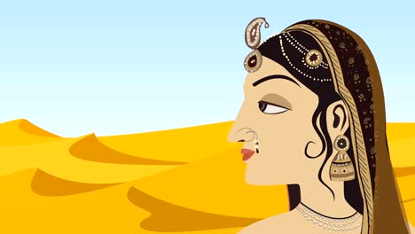 mujeres de rajasthani en el desierto