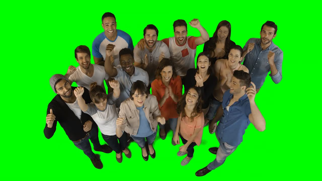 vista aérea de los ejecutivos entusiasmados