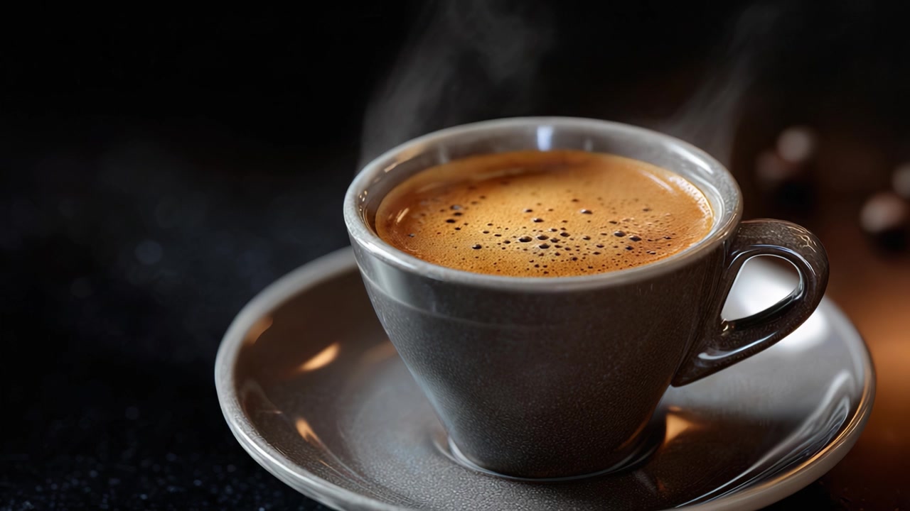 Aromatiske øjeblikke: Den rige essens af friskbrygget kaffe fanget i to smukke rammer, der fremhæver dampen og den cremede tekstur af hver slurk.