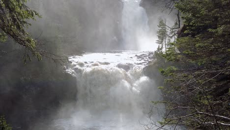 big water flow in storfossen waterfall near trondheim, norway