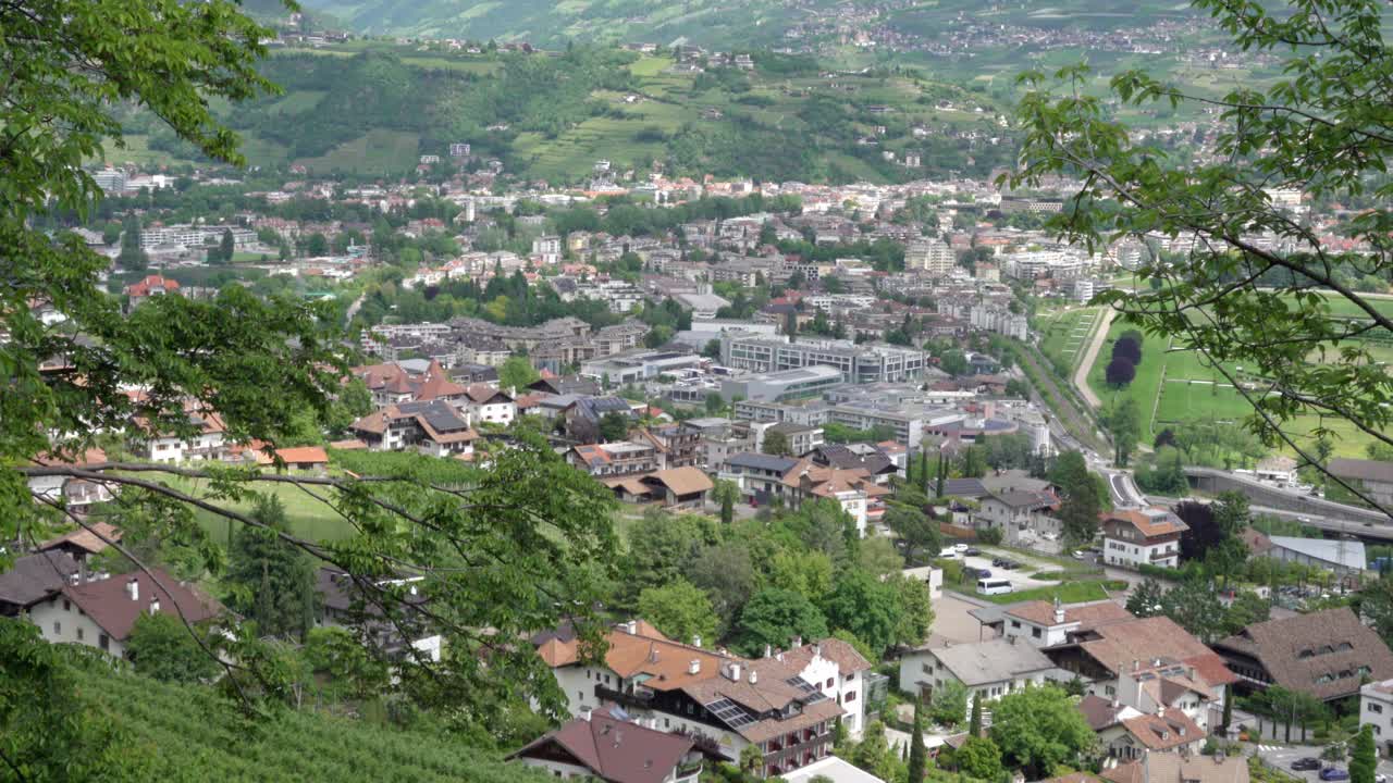 View across Marling - Marlengo towards Meran - Merano, South Tyrol, Italy.