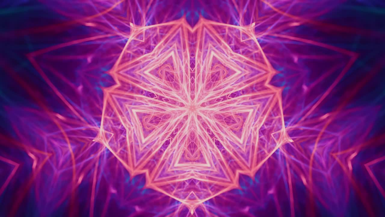 hipnótica estrella cósmica supernova ciclo sin fisuras caleidoscopio mandala, energía abstracta núcleo túnel trance música de fondo éxtasis, música vj pulso visual latidos