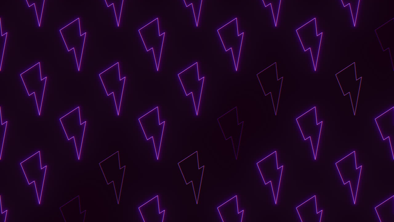 Vibrant purple zigzag lightning bolts on black background