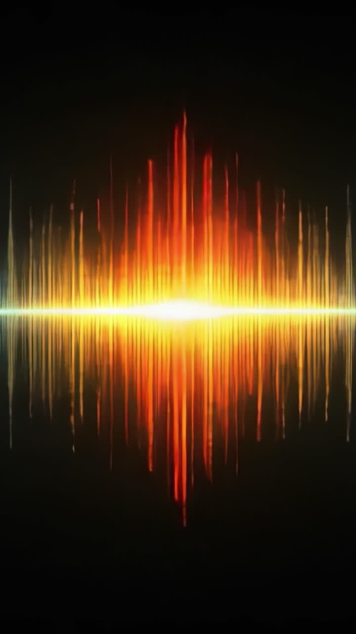A Captivating Visual Representation of Sound Waves, Showcasing the Contrast Between Vibrant Energy and Subtle Elegance in a Striking Color Palette of Red, Orange, and Yellow