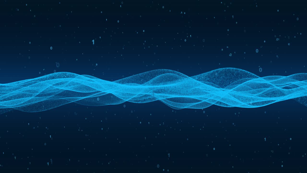 Technology digital wave background concept motion waving dots texture particles cyber 3d wave