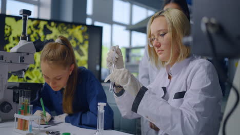 students conducting experiments in a science laboratory