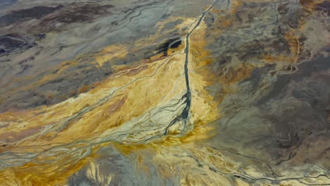 view from above of an opencast canyon mine landscape