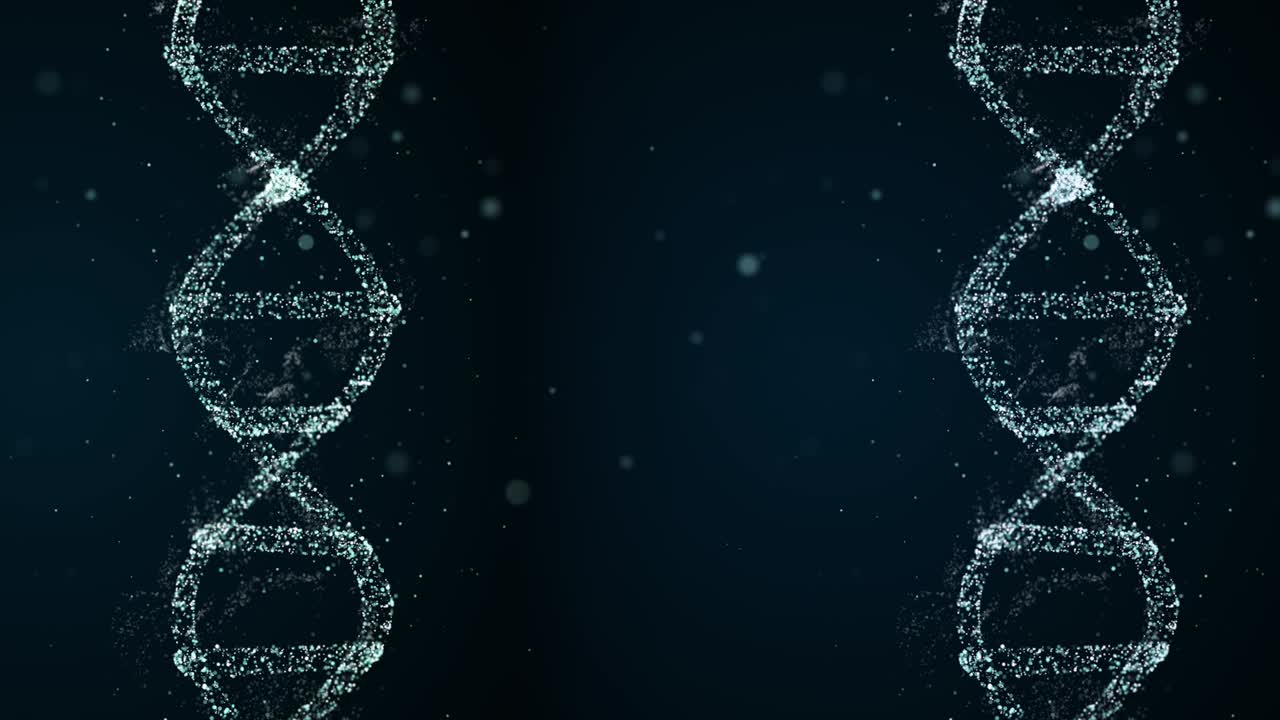 DNA spiral shape molecules turning around during decoding process.