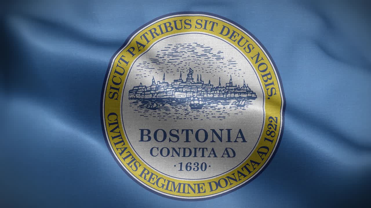 Boston Flag Loop Background 4K