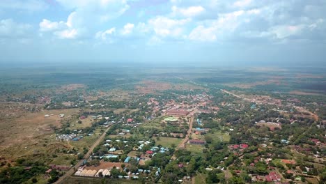 panoramic view of moroto town, uganda, africa - drone shot