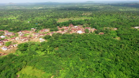 an establishment shot of a small community in the western part of nigeria