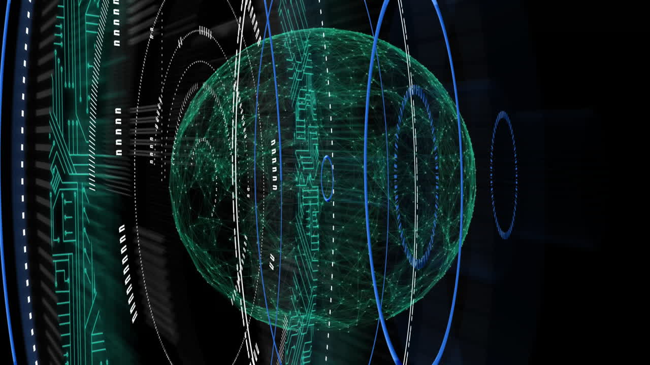 animazione di una rete di connessioni con scopi di scansione su tutto il mondo