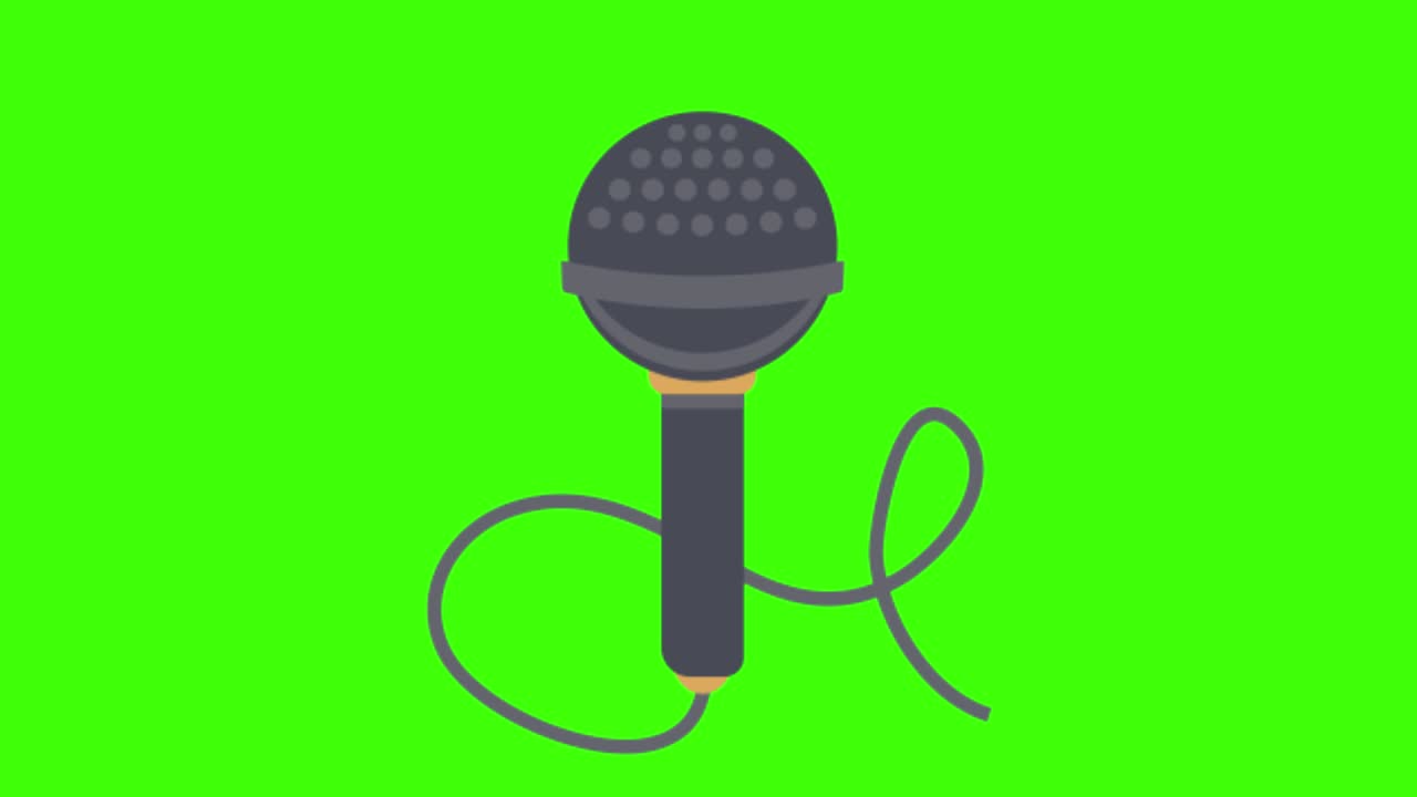 pantalla verde de un micrófono animado