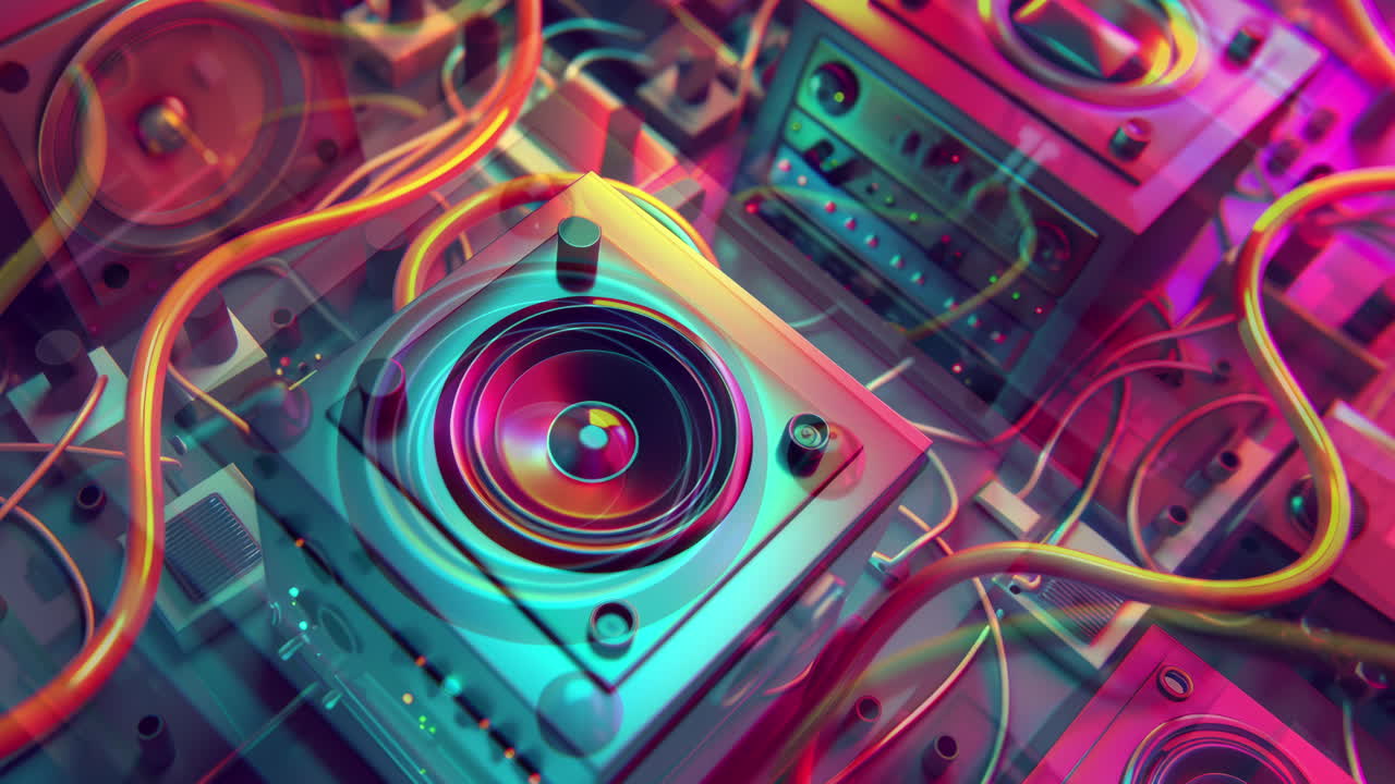 스테레오 오디오 스피커와 함께 ai 배경