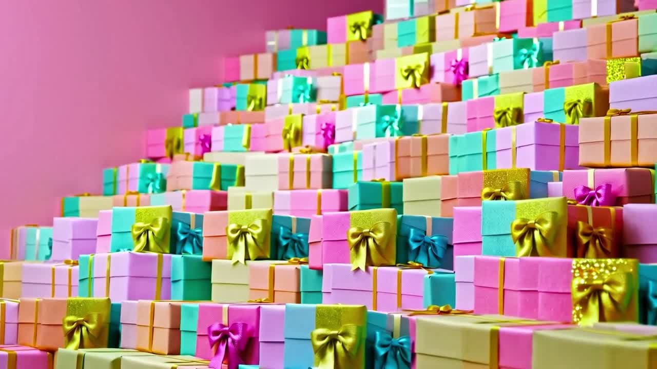 A Colorful Stack of Holiday Gifts