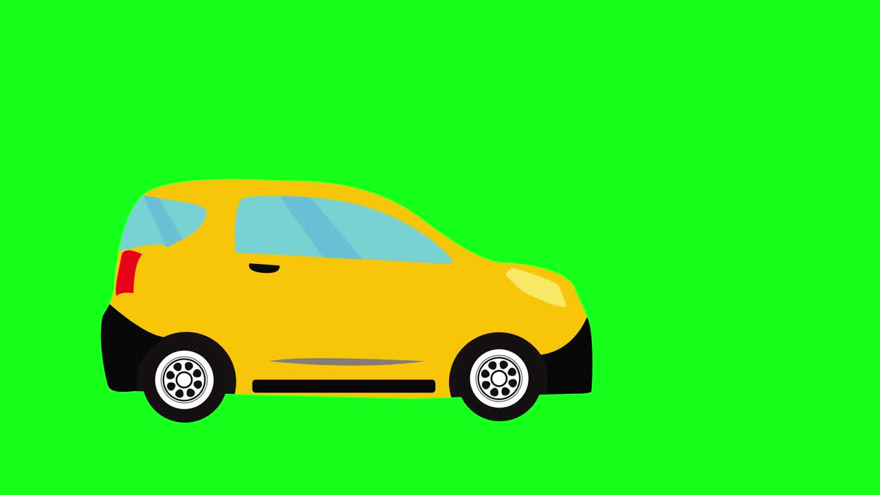 Animazione di auto in movimento, chroma key su schermo verde, elemento grafico sorgente