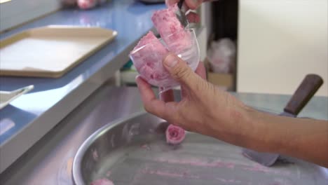 making rolled ice cream
