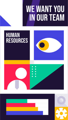 gráfico en movimiento de diseño plano recursos humanos historias de instagram