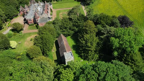 A-relaxed-arc-shot-of-both-Lady-Magdalene-church-and-Denton-Court