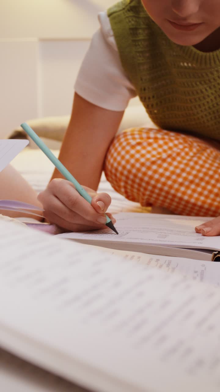 Teenage Girls Studying