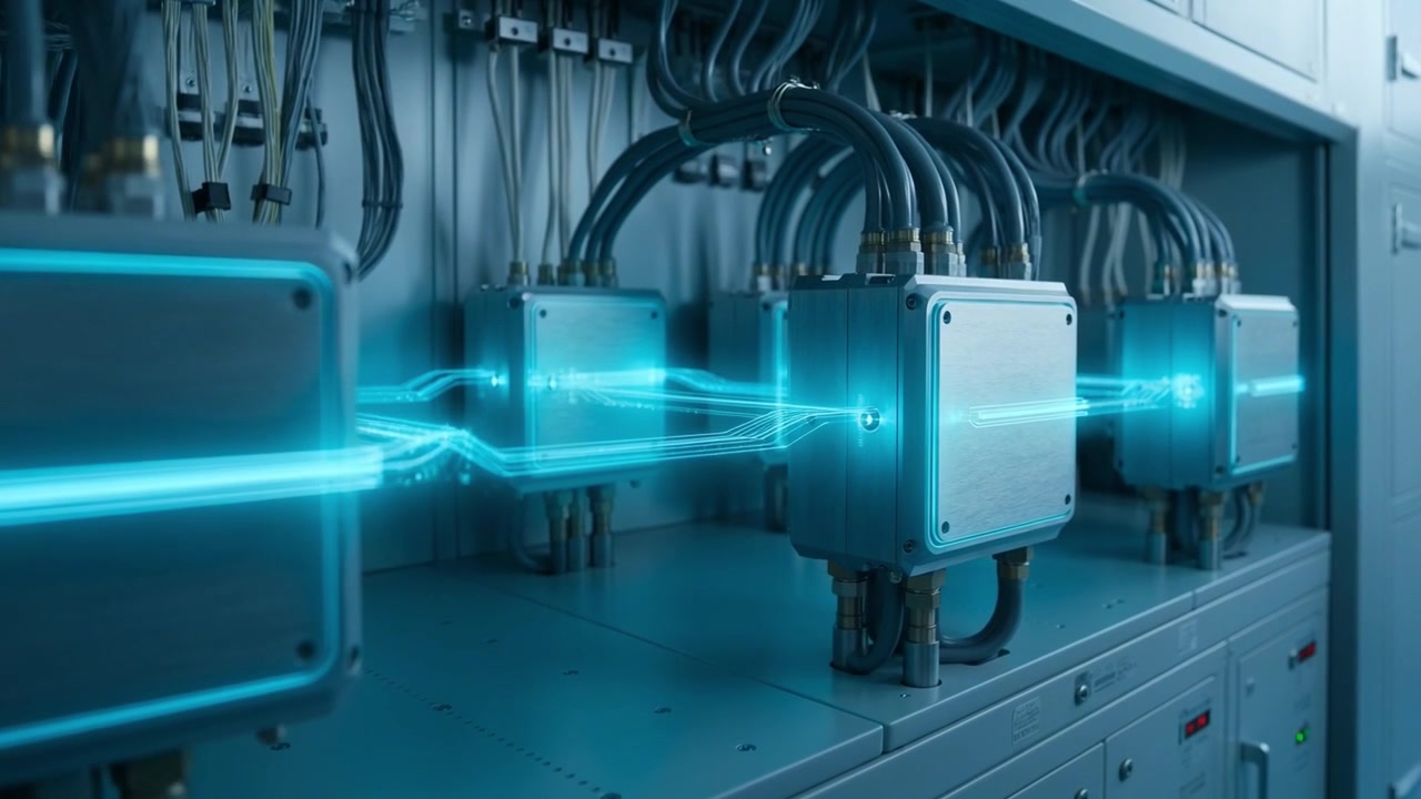 Digital Data Transfer and Network Connection in a Server Room