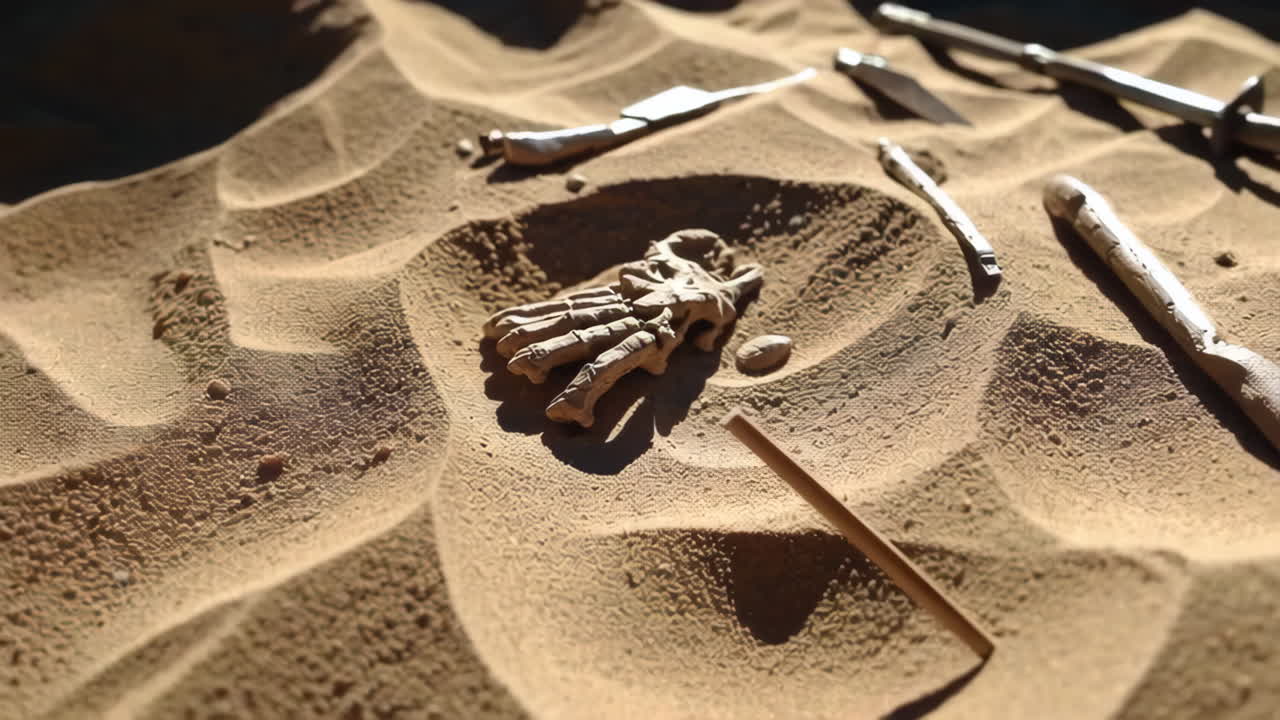 Fossil Hand in Sand